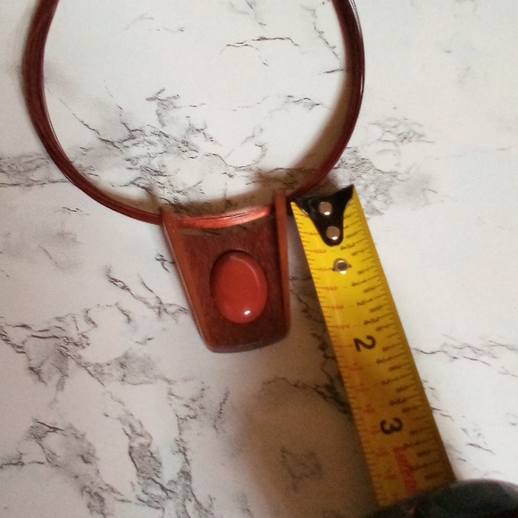 Unique Tribal Ethnic Wood Pendant Necklace - Picture 4 of 6